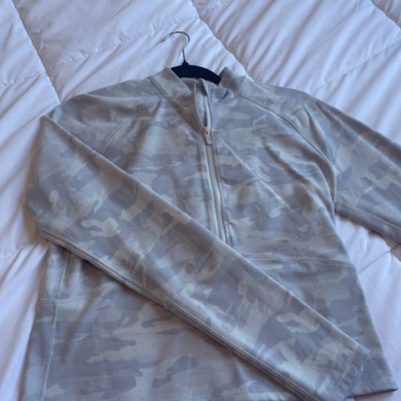 lululemon athletica Tops - Lululemon White Camo Zip Top